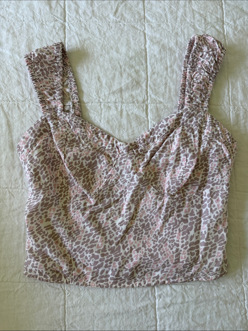 Japna Pink and Taupe Leopard Crop Tank